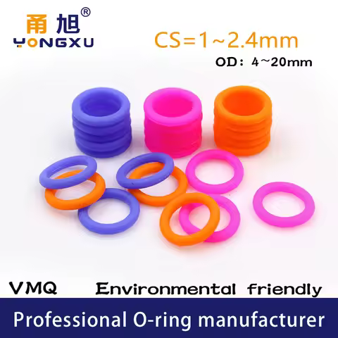 30PCS/Lot Multicolor Silicone Rubber O-Ring Thickness CS1/1.5/1.9/2.4mm Silicone / VMQ Rubber Gasket