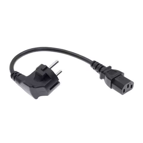 European CEE7/7 to IEC C13 Power Cords, 10A/16A, 250V, H05VV-F 0.75mm Cable ,Short Schuko to C13 Pow