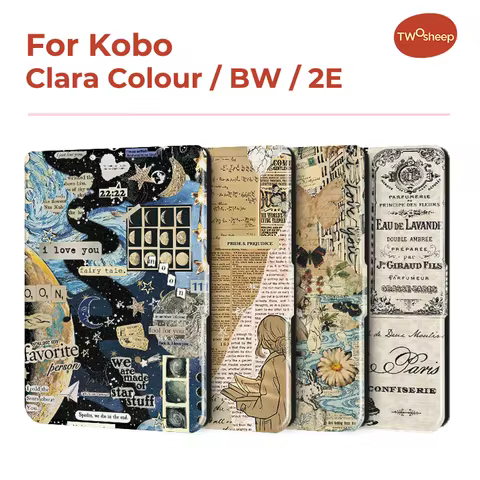 Twosheep 6-inch Case for Kobo Clara BW Clara Colour Clara 2E TPU Magnetic Flip Auto Wake Sleep TPU s