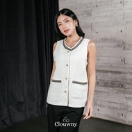 Hakone Tweed Vest Outer Premium Tweed Korean LookWanita Vest