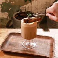 Coupe Candy cup Cocktail Glass - Tall Striped cup, 240ml Capacity, Heat Resistant Borosilicate Glass