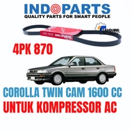 VAN BELT VANBELT FANBELT 4PK 870 TOYOTA COROLLA TWIN CAM AE92 FOR AC