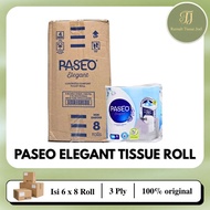 Paseo Bathroom Tissue Roll 1 box contains 6 packs – 3-Ply Tissue Roll | 300s | 100% Virgin Pulp | 8 