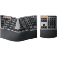 ProtoArc Bluetooth Ergonomic Keyboard, Wireless Ergonomic Keyboard with Separate Number Pad, Dual Bl