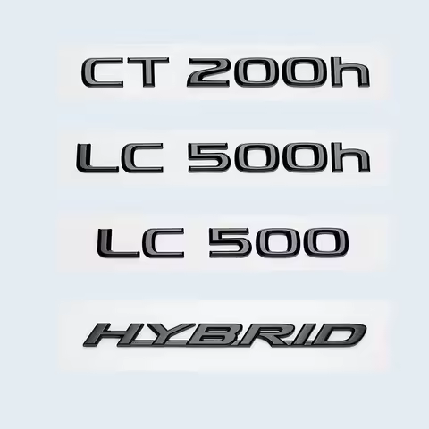 For Lexus Glossy Black CT200h LC500 LC500h HYBRID 3D Metal Emblem Car Trunk Logo Badge Sticker Acces