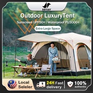 Khemah Besar 8-12 Persons Camping Tent Waterproof Kemah Murah Large Camping Tent Layer 2 Rooms Doubl