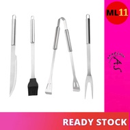 Stainless Steel BBQ Grill Tool Set / Set Alat Pemanggang Bbq Knife Bbq Fork Clipper Spatula Brush