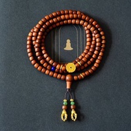 4mm索邁爾 原生老山檀 碧玉古法銀鎏金山鬼花錢設計多圈手串項鍊s