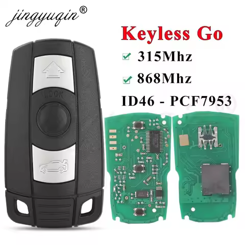 jingyuqin 315/868MHz Keyless-Go Remote Smart Key for BMW 3/5 Series CAS3 X5 X6 Z4 E70 Car ID46 Pcf79