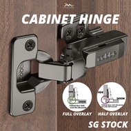 {SG} Soft Close Cabinet Hinge with Screw Wardrobe Hinge Hydraulic Hinge Stainless steel Safety Buffer Full Half Overlay