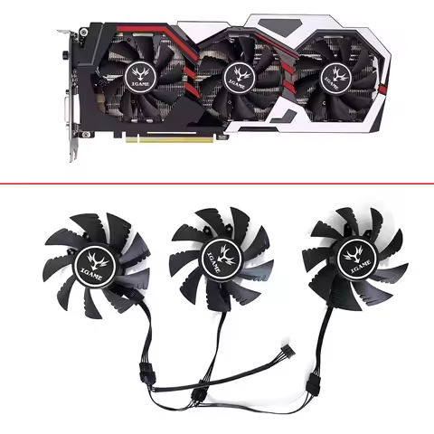 NEW 3PCS 75MM 4PIN iGame GTX 1070Ti GTX1080 GTX1060 GTX1050 GPU FAN For COLOFUL iGame GTX 1080 GTX 1
