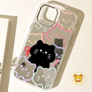 Black Cat Mirror Phone Case For OPPO A6 GT A5 A5X A5i A2M A3X A3 A2X A2 A98 A80 A79 A59 A16K A16E A1