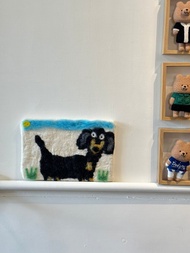 兒童線上體驗 臘腸狗 羊毛氈無框畫DIY材料包 影片教學