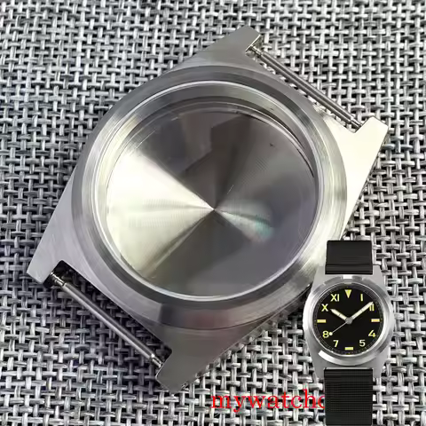 316L Steel 38mm Brushed Diver Swim Watch Case AR Sapphire 200M Waterproof Fit NH35 NH36 NH34 ETA2824