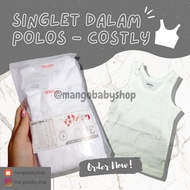 COSTLY 3PCS PLAIN WHITE SINGLET NB to 12 years no. 0 to 9