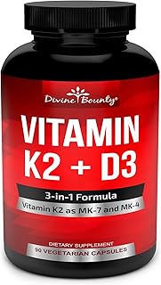 Vitamin K2 (MK7 & MK4) with D3 Supplement - Vitamin K & D as MK-7 100mcg, MK-4 500mcg, and 5000 IU V