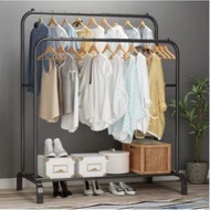 DOUBLE Rak Gantung Baju Ampaian Baju Rak Sidai Baju Drying Rack Clothes Rack Hanger 110cm IKEA Style