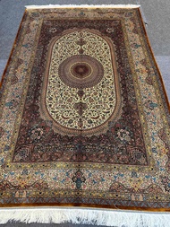 Persian silk on silk carpet 150x230 cm short dense pile product of Iran 🇮🇷