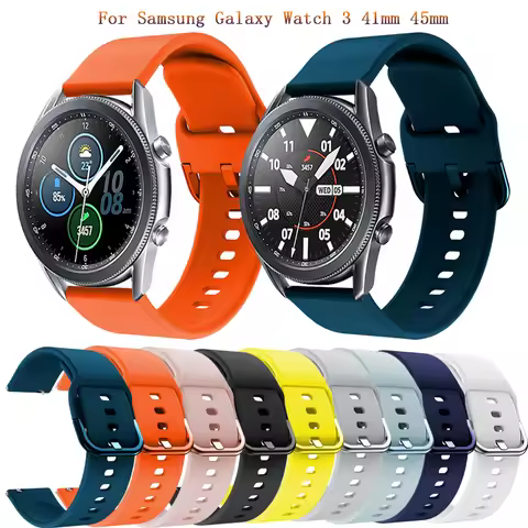 20 22mm Soft Silicone Strap For Samsung Galaxy Watch 3 41mm 45mm Smart watch bracelet For Galaxy Wat