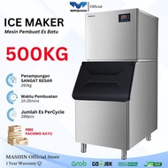 Mashin - Ice Cube Maker Machine 500KG/Day Mesin Pembuat Es Batu Kristal Kapasitas Besar Komersial