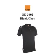 SUNBEAR.com.my Oren Sport QD3402 Black/Grey Quick Dry Polo Dri Fit Cotton Microfiber Unisex