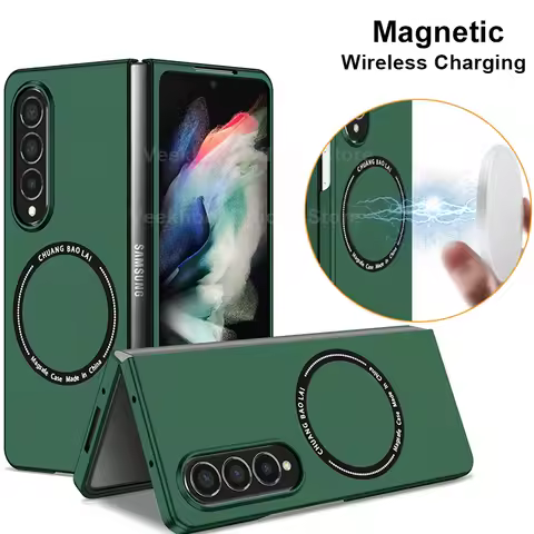 Magnetic Wireless Charging Case for Samsung Galaxy Z Fold 3 4 5 Magsafe Cover Cases Fold 6 Shockproo