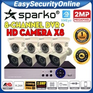 8CH #8-CHANNEL# CCTV 2MP Full HD 1080P 2.0MP SPARKO 8CH DVR Camera Package Set P2P View on phone sup