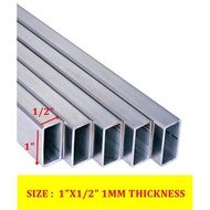 MILD STEEL (BESI) SQUARE HOLLOW (TEBAL 1.0MM+- ) (SIZE 1X1/2")