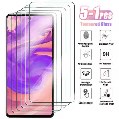 5-1Pcs Tempered Glass For Samsung Galaxy A12 A22 A32 A42 A52 4G 5G A03 A13 A23 A33 A53 A73 Screen Pr