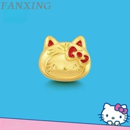 【 FX 】 999/24K Gold (0.8g) Red Bowknot Hello Kitty  Jewelry KT Cat Pure Gold Bracelet
