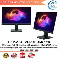 HP P22 G4 Monitor - 21.5" FHD (1920 x 1080),  HDMI, VGA,60 Hz