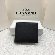 正品 100%可可代購 coach 74771 59112男生短皮夾 男士皮夾 男生短夾 韓版青年男性錢包 防刮皮夾皮包