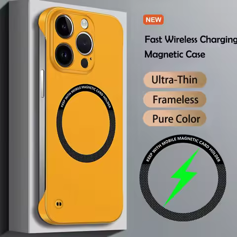Luxury Ultra Slim Magnetic Frameless Solid Color Phone Case for Magsafe iPhone 13 12 Mini 11 Pro XR 