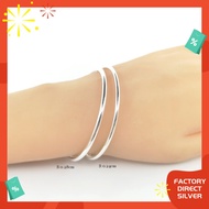 **Wholesale**#JG023 Silver 925 Stackable Polished Hinged Bangle with Fresh Simple Style (Gelang Tangan) Original Silver