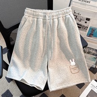 [FOH] 100% Cotton Shorts Sports Shorts Casual Pants Large Size Shorts Home Shorts Wide-Leg Shorts El