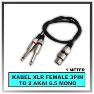 JUAN - Kabel Mic Jack Xlr Female to Dual Akai Mono Kabel Canare -