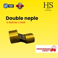 Double nipple 3/ 4 inch to 1/ 2 inch