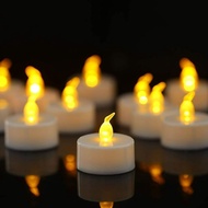 Battery Operated Tea Lights Candles Realistic &amp; Bright Flickering Holiday Gift Flameless Candles LED Electric 12/Pack