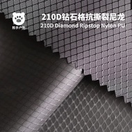 210D Diamond Grid Tear-Resistant Nylon Fabric PU Waterproof Coating DWR Checked Fabric Outdoor Equip