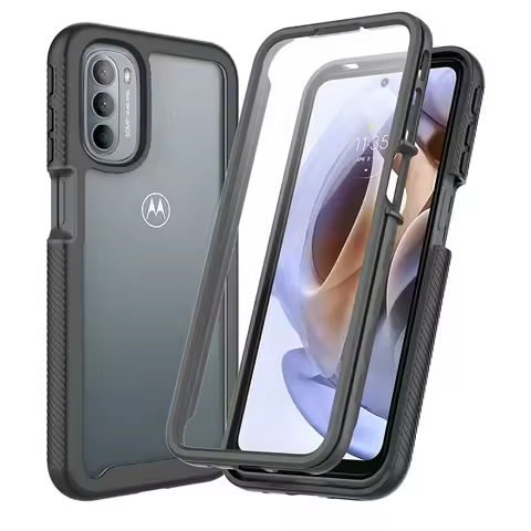 Hybrid TPU/PC Case for Motorola Moto G41 G31 G51 G71 5G Cover Built-in Screen Protector 360Degree Fu