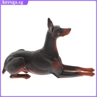 Black Plastic Doberman Dog Statue Decorative Toy for Kids Desktop Home Ornament  kevvga