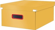 Leitz Click &amp; Store Large Storage Box, Foldable A3 File Box with Lid, Premium Strong Cardboard Container for Home/Office Filing, Cosy Range, Warm Yellow, 53490019