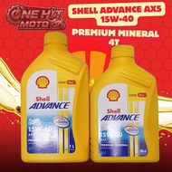SHELL ADVANCE AX5 1LTR/800M 15W-40 (PREMIUM MINERAL 4T) ENGINE OIL