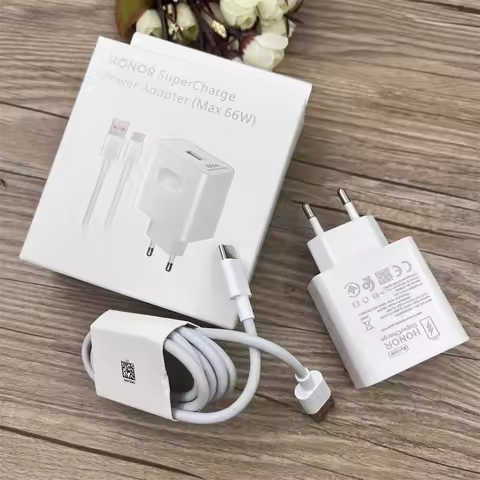 Original HONOR 66W SuperCharge Fast Charger EU Wall Adapter 6A Type C Cable Fit For Honor 70 80 90 P