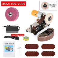 Mini Electric Belt Sander Polishing Machine Multifunctional Grinder Belt Sander 7 Gears Adjustable Cutter Edges Sharpener