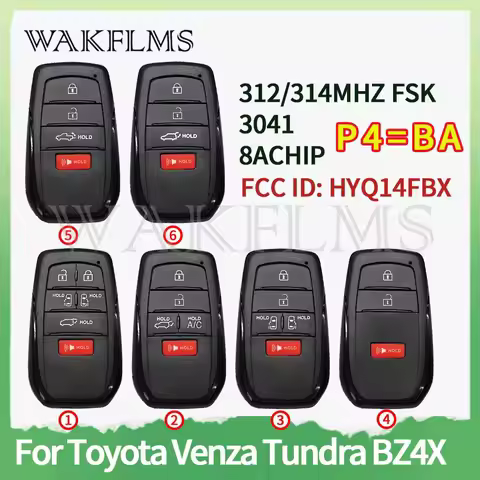 HYQ14FBX For Toyota Sienna Venza Tundra RAV4 Prius BZ4X 2021-2025 Smart Car Key 312/314MHz 3041 8A C