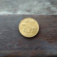 uang kuno coin 50 komodo 1996