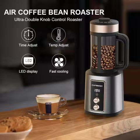 Hot Air Coffee Bean Roaster 220V Electric Household Coffee Roasting Machine Precise Temperature Cont
