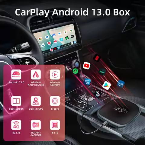 Android 13 CarPlay Ai Box Wireless Carplay Android Auto SM6115 4GB+64GB 4G Lite For Original OEM Car