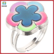📎 Color Shifting Adjustable Open Flower Finger Ring Mood Jewelry